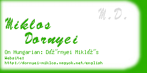 miklos dornyei business card