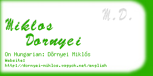 miklos dornyei business card